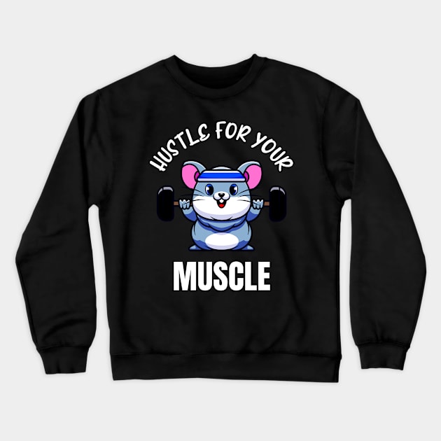 Funny Workout Mouse Weight Training Bodybuilder Crewneck Sweatshirt by Foxxy Merch